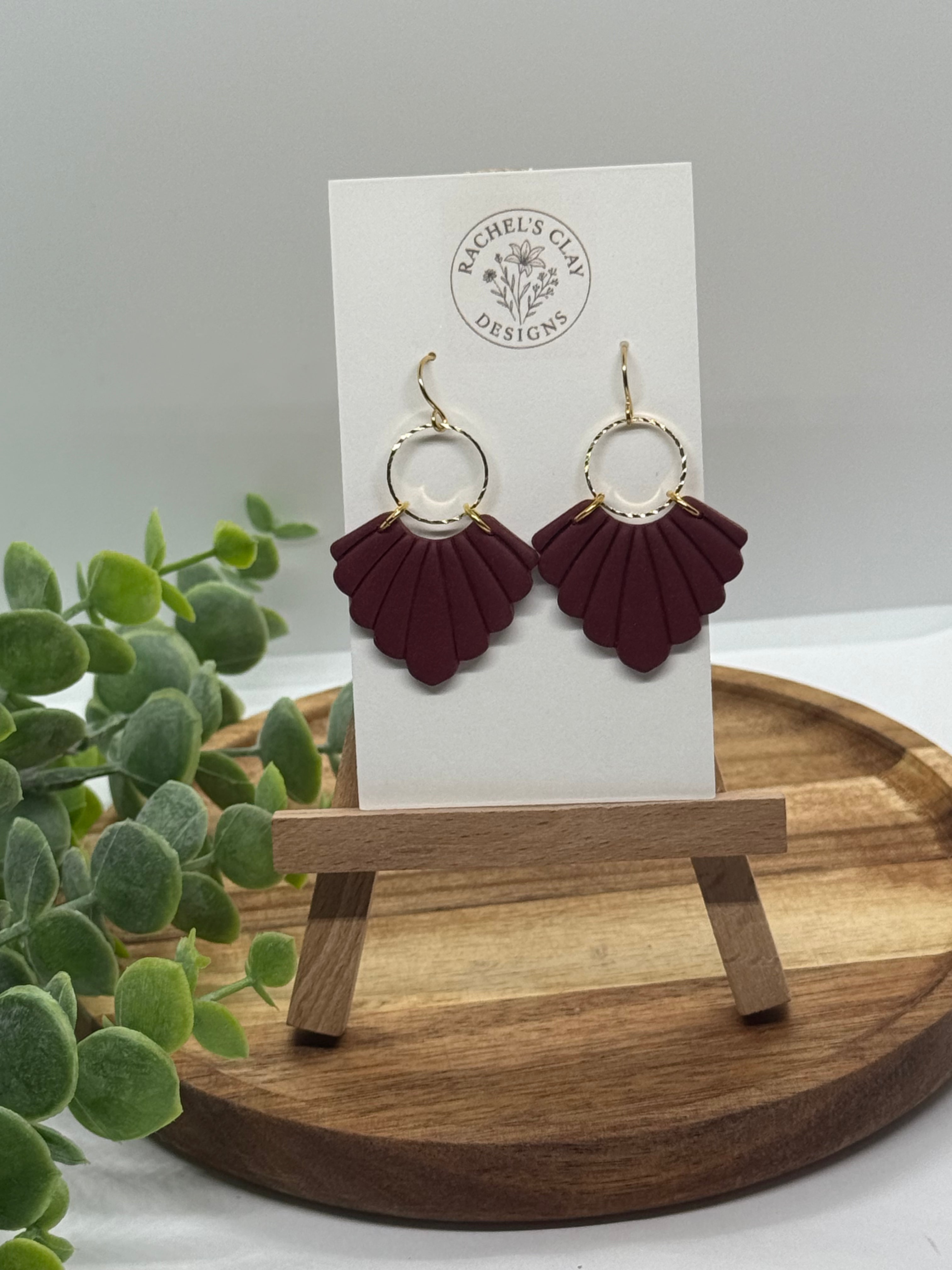 Lily Earrings - Burgundy