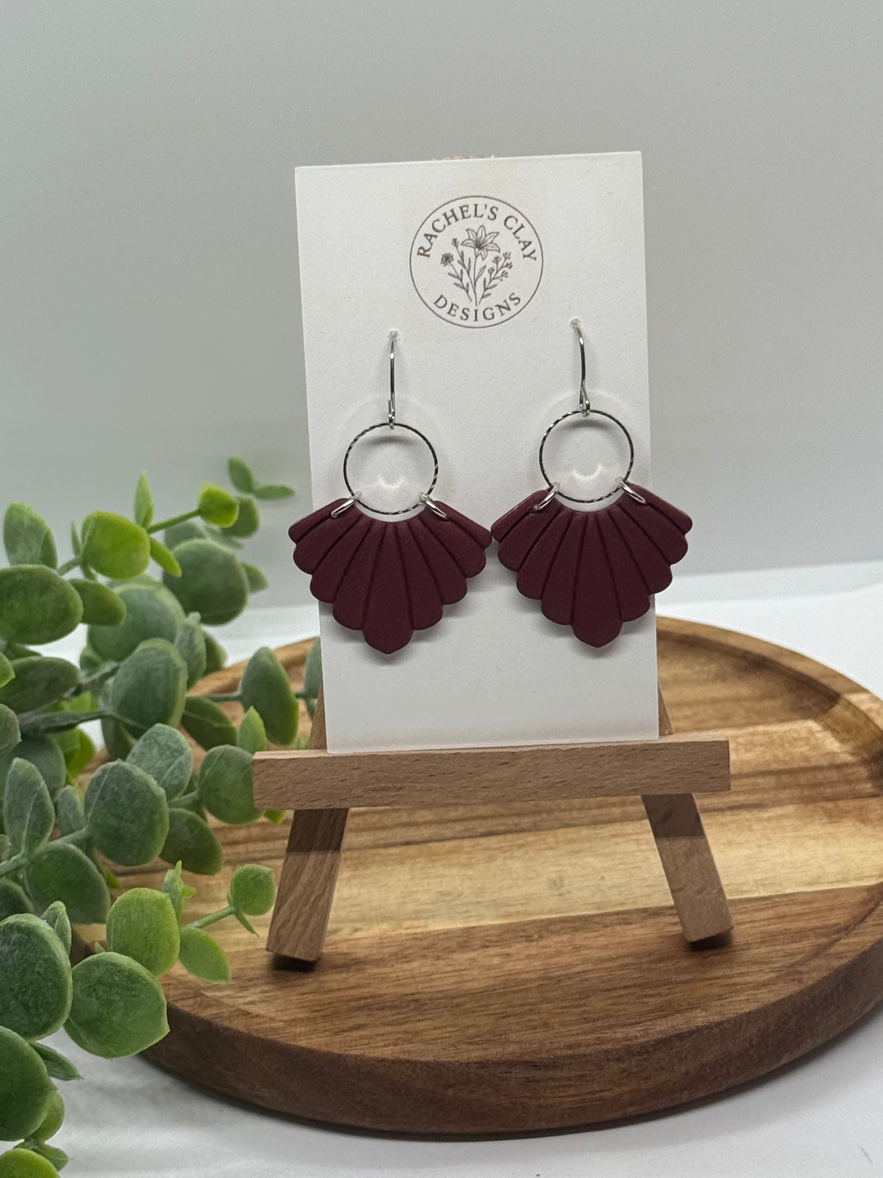 Lily Earrings - Burgundy