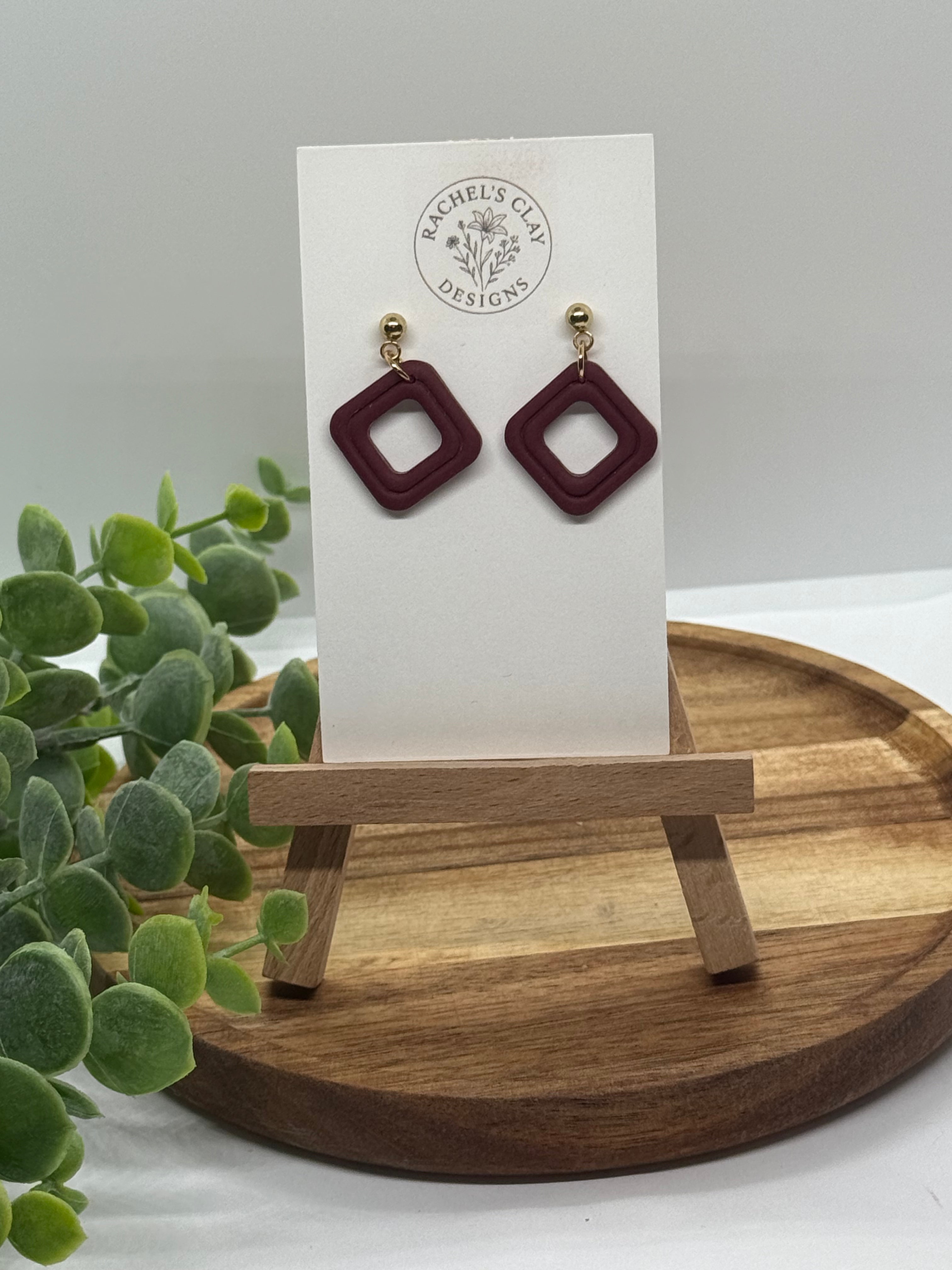 Sara Earrings - Burgundy