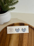 Holiday Bow Studs - Blue